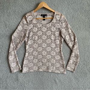 I.N.C. International Concepts Women Long Sleeve Lace Top Petite Small